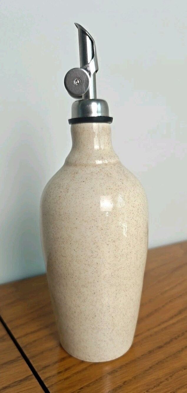 Hatfield Pottery Oil Vinegar Cruet Vanilla Bean Handmade In North Carolina Usa